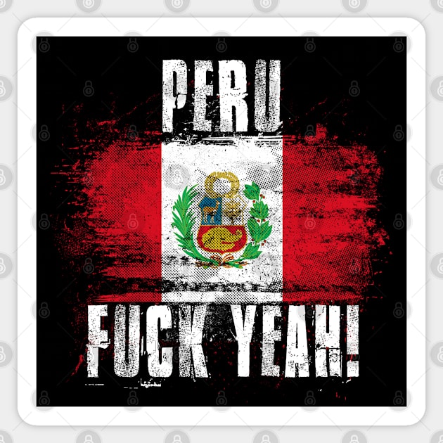 Peru Fuck Yeah! Wartorn Distressed Flag Sticker by Family Heritage Gifts